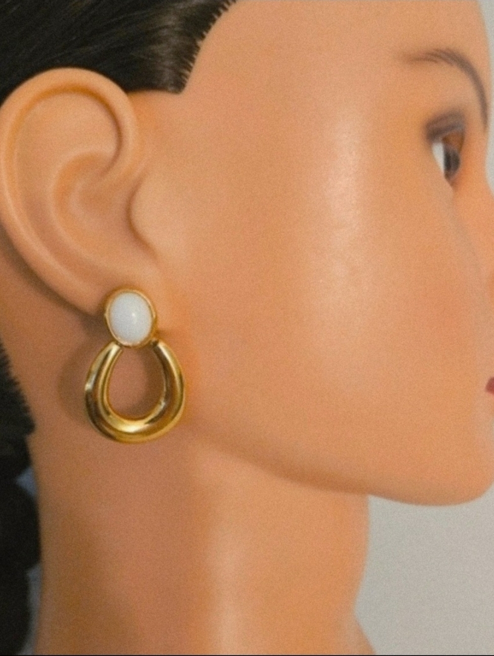 Vintage Anne Klein Gold Earrings - Picture 9 of 15